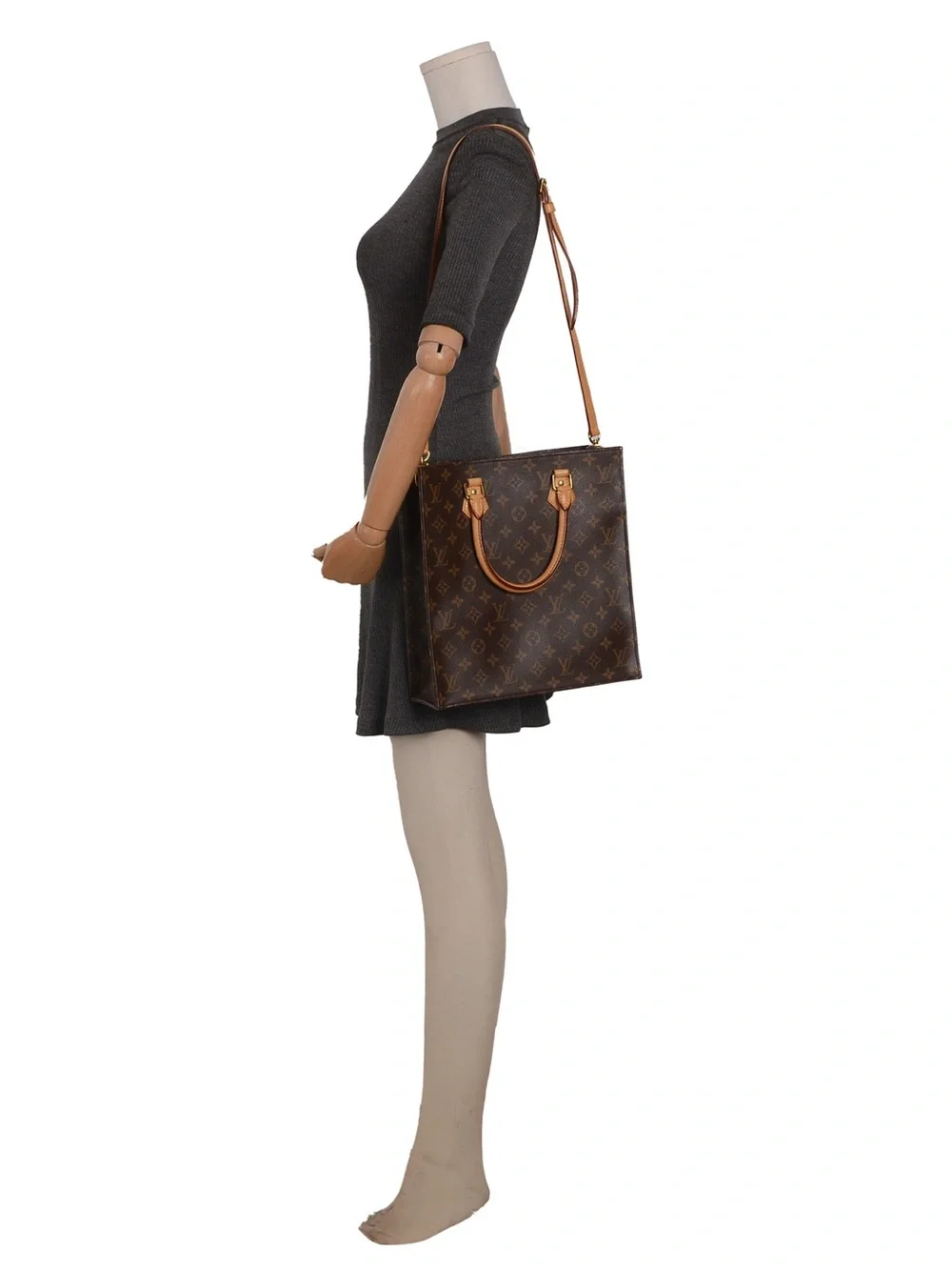 ♥️ Louis Vuitton Brown Sac Plat Envelope Monogram  Vertical Tote Bag♥️